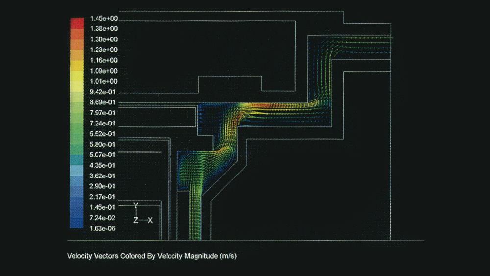 Example of heat flow analysis in cask cavity (FLUENT)